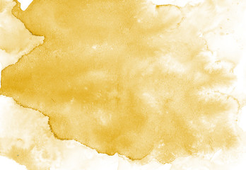 Beige watercolor splash background. Paint stains with spots, blots, grains, splashes. Sandy wallpaper.