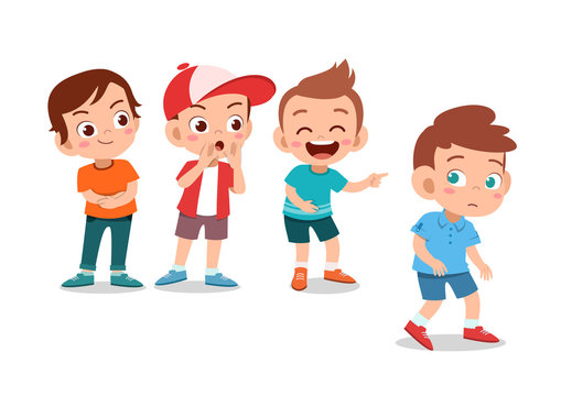 kids bullying at school vector illustration
