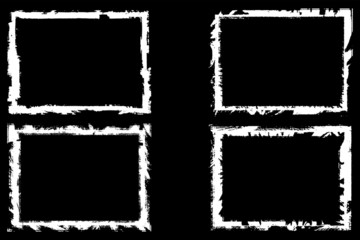Set of frames in grunge style. Abstract backgrounds with space for text. Templates for posters, icons, badges. Vintage worn texture
