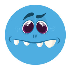 Funny cartoon monster. Vector Halloween illustration