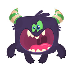 Fototapeta premium Funny cartoon monster. Vector Halloween illustration