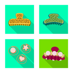 Vector illustration of beauty and fashion symbol. Set of beauty and female stock symbol for web.