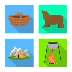 Isolated object of tourism and excursions icon. Set of tourism and rest stock vector illustration.