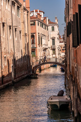 Obraz na płótnie Canvas Venice, Italy, Street Canals and Tipical Buildings