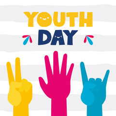 happy youth day flat design