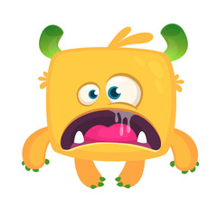 Funny cartoon monster. Vector Halloween illustration