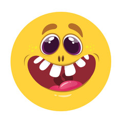 Funny cartoon monster. Vector Halloween illustration