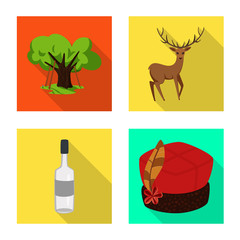 Isolated object of traditional and tour icon. Set of traditional and landmarks stock symbol for web.