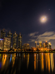 Fototapeta premium Wonderful view of Benjakitti Park Bangkok ,Thailand.