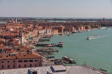 Fototapeta na wymiar Panoramic view of Venice Italy from St Mark's Campanile