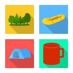 Vector design of tourism and excursions logo. Collection of tourism and rest vector icon for stock.