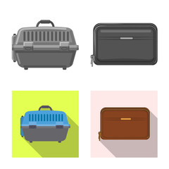 Isolated object of suitcase and baggage symbol. Collection of suitcase and journey vector icon for stock.