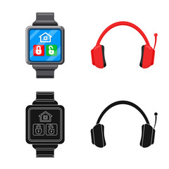 Vector design of laptop and device logo. Collection of laptop and server stock symbol for web.