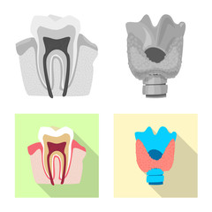 Vector design of body and human icon. Set of body and medical stock symbol for web.