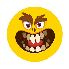 Funny cartoon monster. Vector Halloween illustration