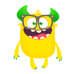 Funny cartoon monster. Vector Halloween illustration