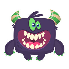 Fototapeta premium Funny cartoon monster. Vector Halloween illustration