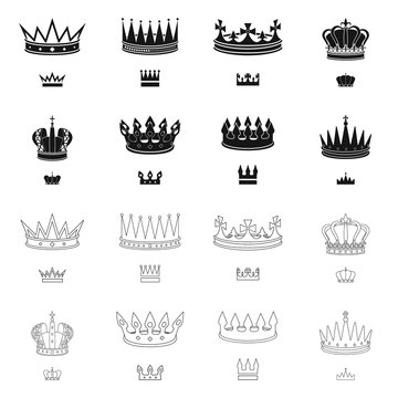 Isolated object of medieval and nobility icon. Set of medieval and monarchy stock vector illustration.
