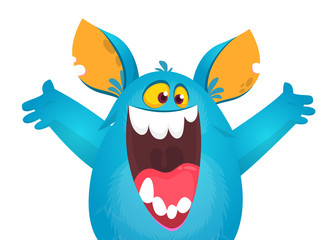Funny cartoon monster. Vector Halloween illustration