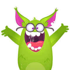 Funny cartoon monster. Vector Halloween illustration