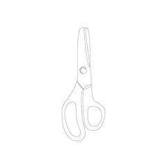 Scissors icon in outline style isolated on white background.