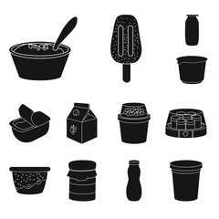 Vector illustration of nutrition and farm sign. Set of nutrition and fresh stock symbol for web.