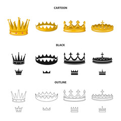 Isolated object of medieval and nobility symbol. Set of medieval and monarchy stock vector illustration.