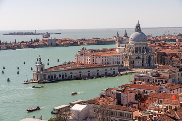 Panoramic view of Venice Italy from St Mark's Campanile