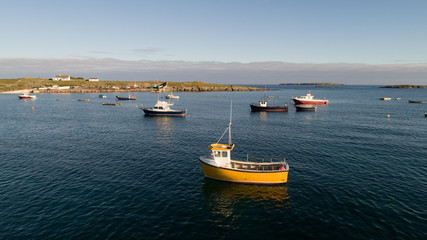 Fototapeta na wymiar Small fishing boats on the west coast of Ireland