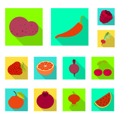 Vector design of fresh and red symbol. Set of fresh and organic stock vector illustration.