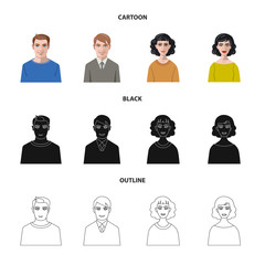 Vector illustration of hairstyle and profession logo. Set of hairstyle and character stock symbol for web.