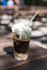 Sicilian Granita to coffee with cream top and bottom