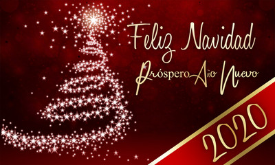 feliz navidad y prospero a&ntilde;o 2020