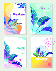 Fototapeta na wymiar Brochure, annual report and cover design templates for beauty, spa, wellness, natural products, cosmetics, fashion, healthcare. Vector illustrations for business presentation, and marketing.