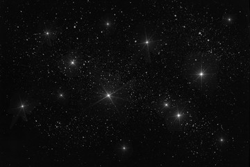 Starry sky. Space background with stars and nebula. Watercolor illustration.