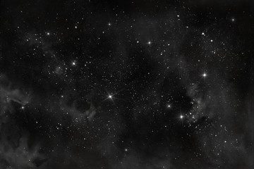 Fototapeta na wymiar Starry sky. Space background with stars and nebula. Watercolor illustration.