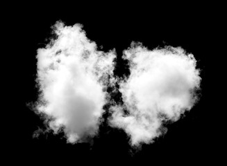 white Clouds on black background.