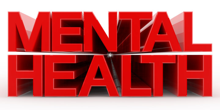MENTAL HEALTH word on white background illustration 3D rendering