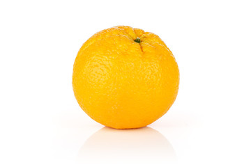 One whole fresh sweet orange isolated on white background