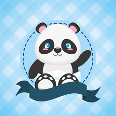 Fototapeta premium panda toy baby shower card