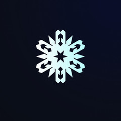 snow shape logo or icon for christmas ornament