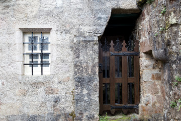Fototapeta na wymiar Old Castle Side Entrance Gate and Window