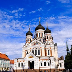Fototapeta na wymiar Cathédrale orthodoxe Alexandre Nievsky, Tallinn, Estonie