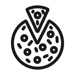 pizza, bakery - minimal line web icon. simple vector illustration. concept for infographic, website or app.