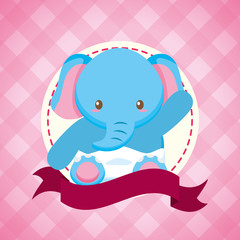 elephant toy baby shower card