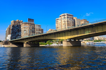 View of the Cairo city and Nile river in Egypt