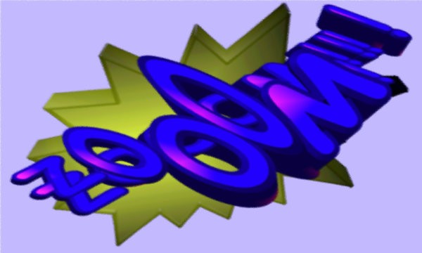 Glossy cartoon Zooom!!! Explosion in comic book cloud