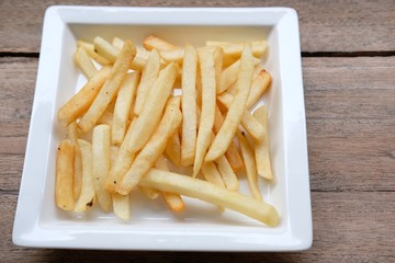 french fries with ketchup on plate