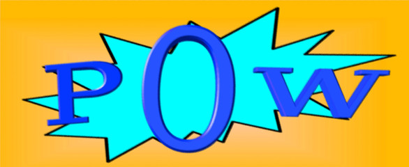 Cartoon pow pow illustration in comic book cloud