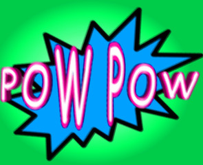 Cartoon pow pow illustration in comic book cloud